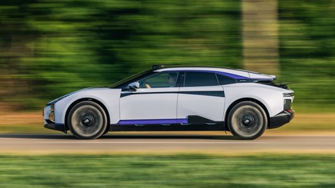 HiPhi Z review - side, driving