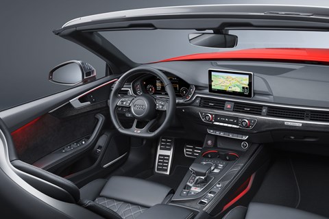 Inside the cabin of the 2017 Audi A5 Cabriolet