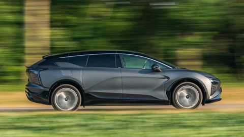 HiPhi X electric SUV review - side, driving