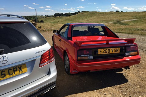 Mercedes E63 meets Toyota MR2