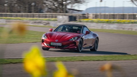 Curtis on track in the Cyberster - front