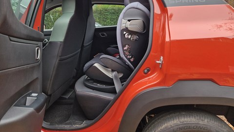 Dacia Spring review - UK, rear seats with child seat fitted to Isofix