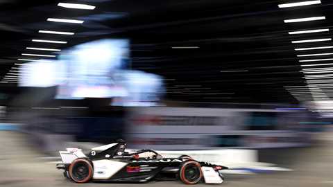 Mitch Evans of Jaguar TCS Racing at the 2023 London round of Formula E championship (Getty)