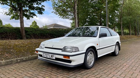 White Honda CRX, front three quarters