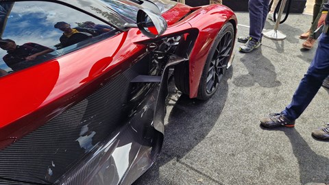 Zenvo Aurora Agil at the 2024 Goodwood Festival of Speed, side aero treatment, red