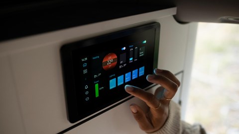 Control the lights by this touchscreen or on your phone.