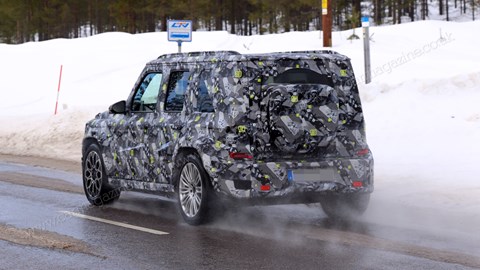 Baby G in camo - rear pic on the road