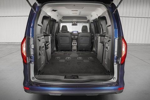 All five rear seats remove from Renault Grand Kangoo to make huge boot