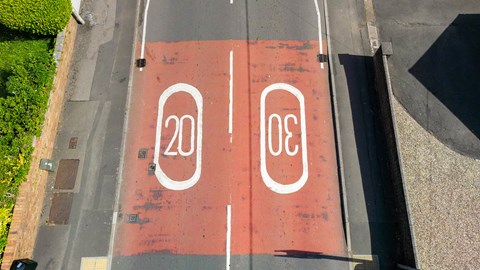 Speed limit street markings