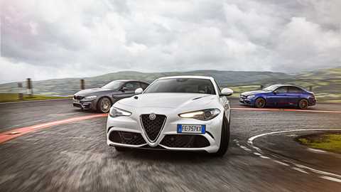 Alfa Romeo Giulia Quadrifoglio vs BMW M4 vs Mercedes-AMG C63 group test