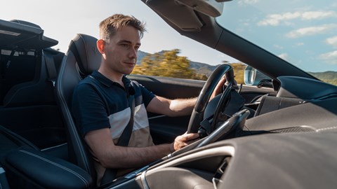James driving the Roma Spider