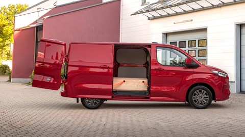 Practicality gets a boost in the rear of the Ford Transit Custom.