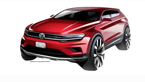 Official design sketch of new 2017 VW Tiguan Allspace