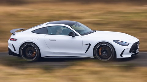Mercedes AMG GT (2025) side driving