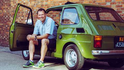Author Mark Walton and his new Fiat 126