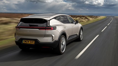 Polestar 3, dynamic, rear three quarters