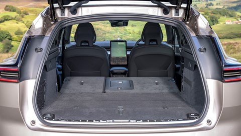 The rear bench folds flat in the Polestar 3