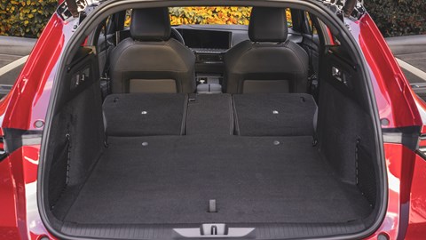 Vauxhall Astra Sports Tourer Electric (2023) review: bot space, seats down, black upholstery