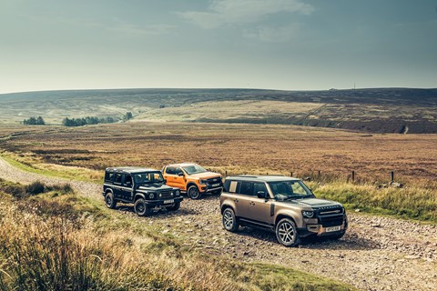 Three very different kinds of 4x4: Defender meets Grenadier and Ranger
