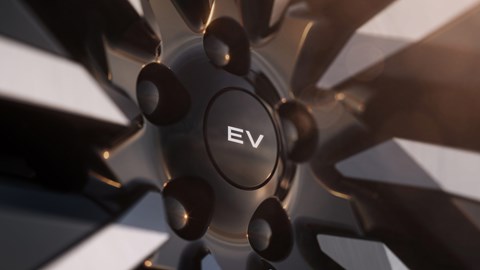 Discreet EV branding on wheel centres