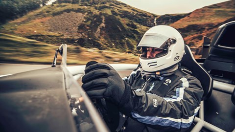 James behind the wheel of the Ariel Atom 4R