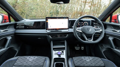 VW Tiguan review - R-Line 265, interior dashboard, 15-inch infotainment, Bauer Media exclusive image