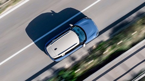 Mini Countryman Electric review - SE ALL4, top, blue, driving