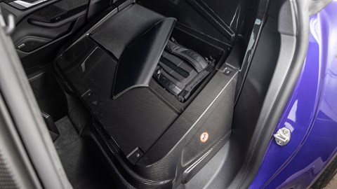 Porsche Taycan Turbo GT review - Purple Sky Metallic, Weissach package, carbon panel and storage in place of rear seats