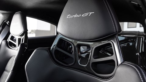 Porsche Taycan Turbo GT review - Purple Sky Metallic, Weissach package, front carbon-backed bucket seats