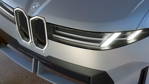 BMW Neue Klasse X electric SUV concept, buff nose with illuminated kidney grille