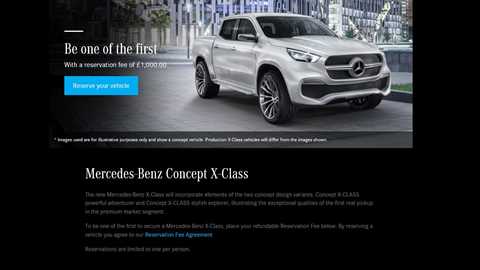 Punters can reserve a Mercedes X-class for £1000