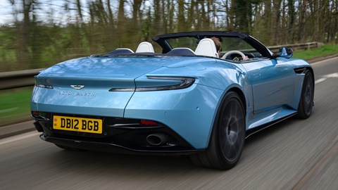 Aston Martin DB12 Volante rear driving