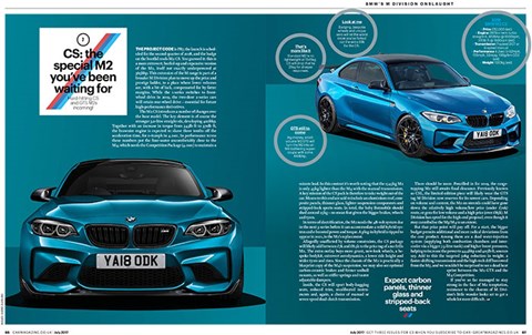 BMW M2 CS: revealed in full in the July 2017 issue of CAR magazine