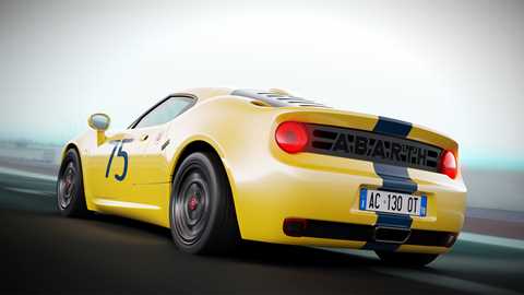 Abarth Classiche 1300 OT - rear, yellow, driving