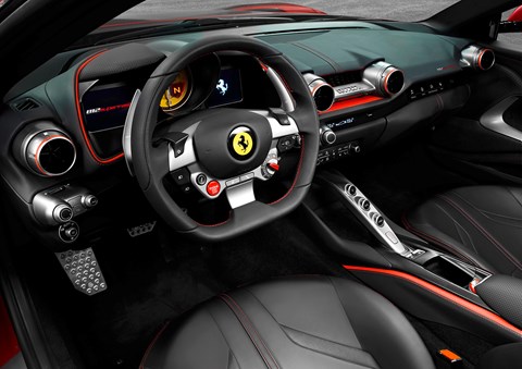 The cabin of the new Ferrari 812 Superfast: a focused interior