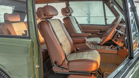 Period Connolly leather and tweeds for Inverted Range Rover seats