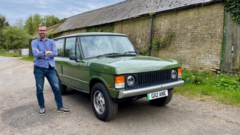 Author Tim Pollard and the Inverted Range Rover Classic electric 4x4