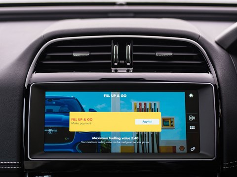 The new Shell payment app in the Jaguar XE