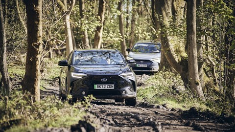 Subaru Solterra pair, off-road driving