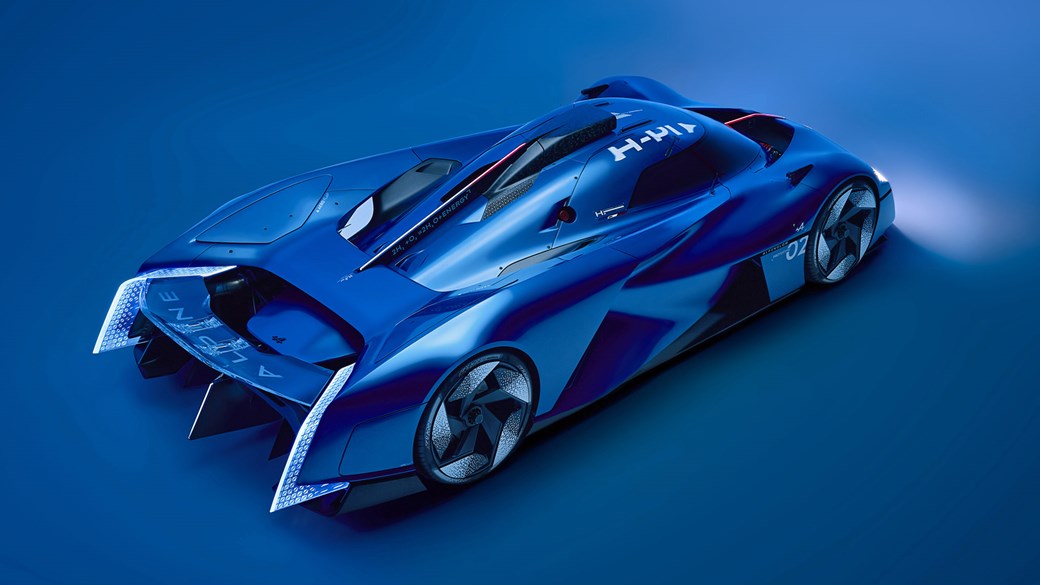 Alpine Alpenglow Hy4 hydrogen hypercar prototype, rear, high