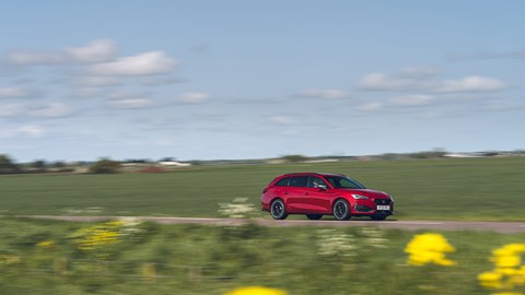 Cupra Leon Estate panning shot