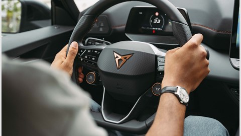 Cupra Born VZ Curtis driving wheel shot