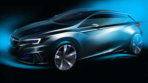 Currently a sketch, soon to be a production reality: the next Impreza 5dr