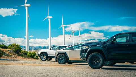 Tesla Cybertruck vs Rivian R1T vs Ram 1500 TRX: CAR's photos by Jamie Lipman