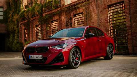 BMW 2 Series refresh: M240i front three quarter static, red paint