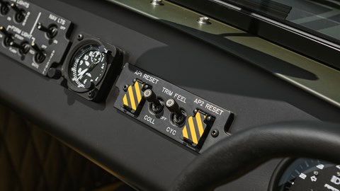 Caterham Seven 360R built with parts from RAF Puma HC2 helicopter - military grade dashboard switches