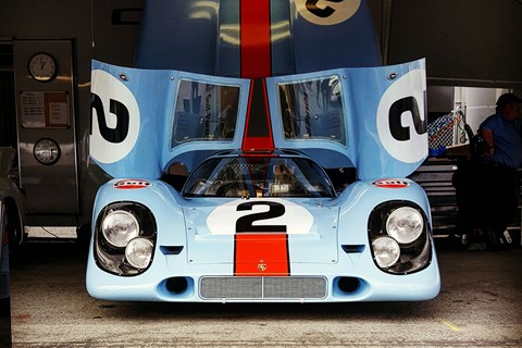 Open for business. Brit squad JW Automotive were the race team behind the original iconic Gulf-liveried 917s