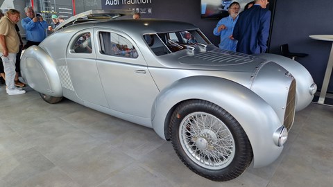 Auto Union Type 52 Schnellsportwagen front side, on display at Goodwood Festival of Speed 2024