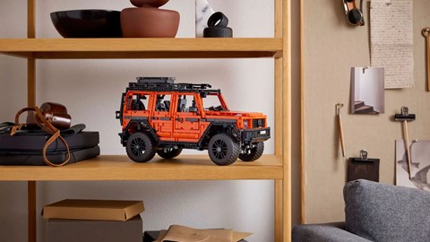 The Lego Mercedes-Benz G500 on display