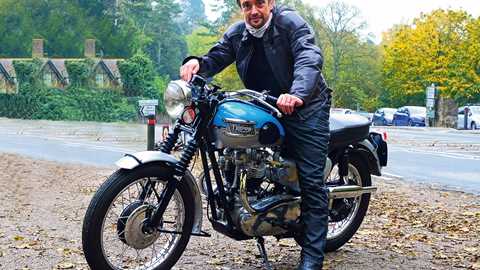 Richard Hammond on a Triumph (pic courtesy MCN)